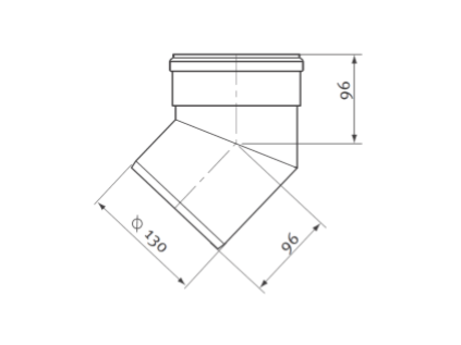 Kondenzačný kotol Koleno Ø 130 mm – 45° (2ks)