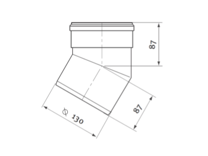 Kondenzačný kotol Koleno Ø 130 mm – 30° (2ks)