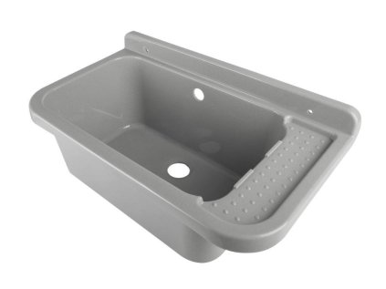 Kúpeľňové vybavenie Plastový drez 55x34x21, sivý, sifón+montážna sada