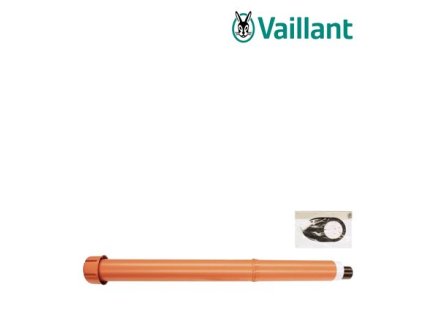 Kondenzačný kotol Vaillant zvislý strešný dymovod Ø 110/160 mm, červený, nástavec 1,5 m nad strechou