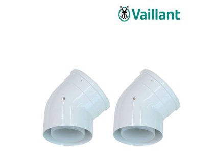 Kondenzačný kotol Vaillant koleno 45°, Ø 110/160 mm (2 kusy)