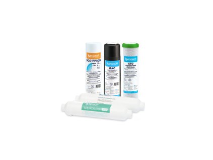 Set of replacement filter cartridges for PURE AquaCalcium MINT reverse osmosis