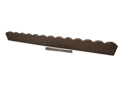 Záhradná obruba Scalloped hnedá 120 cm, gumová (vrátane klincov)