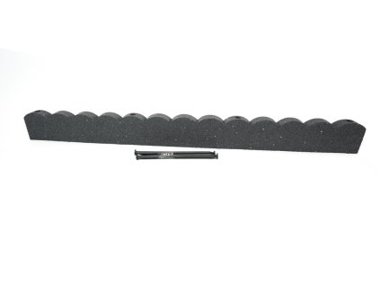 Záhradná obruba Scalloped sivá 120 cm, gumová (vrátane klincov)