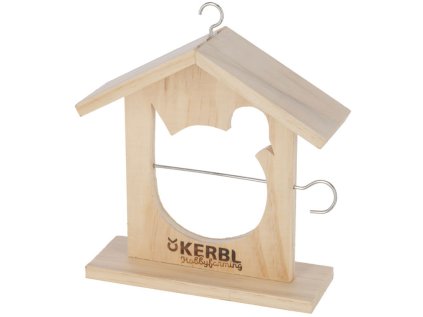 Závesné kŕmidlo pre vtáky - držiak na lojové guličky KERBL 87042 SOLO, drevo 17x22x19 cm