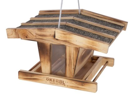 Závesné kŕmidlo pre vtáky KERBL 87039 KLEINER ARBER, drevo 31x24,5x19 cm
