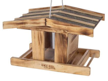 Závesné kŕmidlo pre vtáky KERBL 87044 GROßER ARBER, drevo 37,2x29x23 cm