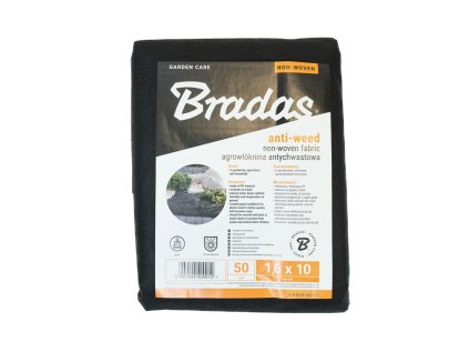 Netkaná textília Bradas proti burine čierna  1,6 x 10 m, 50 g/m2