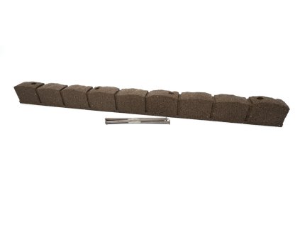 Záhradná obruba Roman Stone hnedá 120 cm, gumová (vrátane klincov)