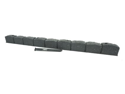 Záhradná obruba Roman Stone sivá 120 cm, gumová (vrátane klincov)