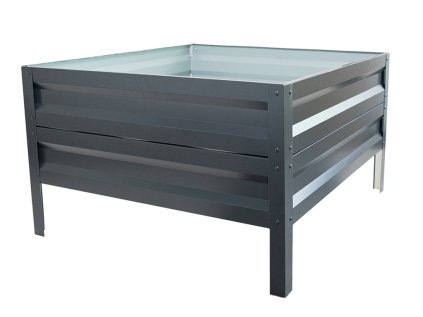 Vyvýšený záhon LEGI 0,65 × 1 m, pozinkovaný oceľový rám, výška 40 cm, antracit