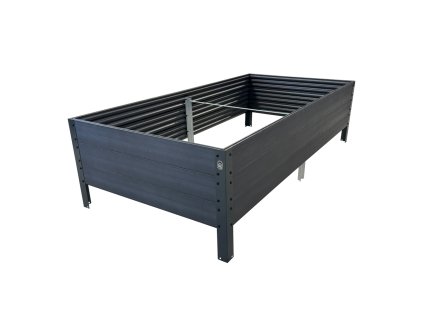 Vyvýšený záhon LEGI 0,75 × 1,5 m, Woodlook, výška 30 cm, antracit