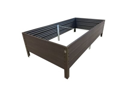 Vyvýšený záhon LEGI 0,75 × 1,5 m, Woodlook, výška 30 cm, hnedá