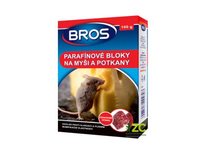 Parafínové bloky na myši, potkany a potkany BROS 100g