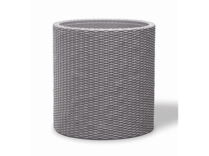 Kvetináč KETER Cylinder M Silver Grey