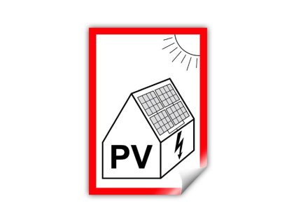 Fotovoltaický panel PV symbol na fotovoltaiku 75x105 mm