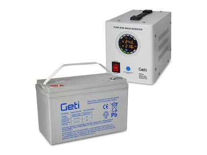 Záložný zdroj Zdroj záložný GETI GEP500 sinus 500W + bateria 100Ah
