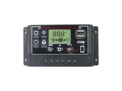 Fotovoltaický panel Solárny regulátor PWM BL915C 12-24V/30A+USB pre rôzne batérie