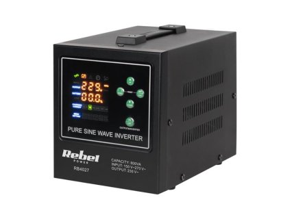 Záložný zdroj Zdroj záložný REBEL POWER-800-LFP4 12V 230V 800VA 500W Black