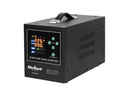 Záložný zdroj Zdroj záložný REBEL POWER-1000-LFP4 12V 230V 1000VA 700W Black