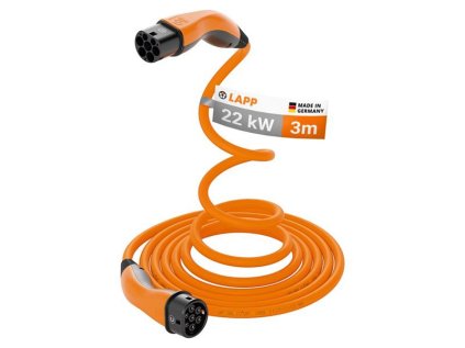 Fotovoltaický panel Kábel nabíjací LAPP 75745 typ 2 22kW 32A 3 fáza 3m pre elektromobil