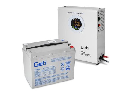 Záložný zdroj Zdroj záložný GETI GEP501 sinus 500W nástenný + baterie 55Ah