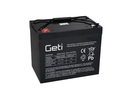 Fotovoltaický panel Olovená batéria 12V 70Ah GETI pre solárne systémy