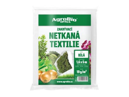 Biela netkaná textília AGROBIO na zakrytie, 1,6 × 5 m