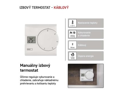 Izbový manuálny drôtový termostat P5603R