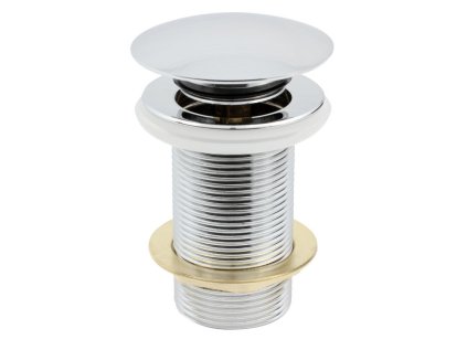 Chrómová umývadlová výpusť click-clack 5/4" bez prepadu, mosadz