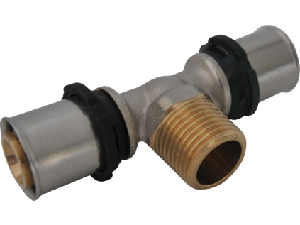 TYTAN PEX T-kus lisovací, vonkajší závit 20x1/2"Mx20, čeľuste „U“ a „TH“