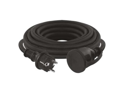 Vonkajší predlžovací kábel 5 m / 1 zásuvka / čierny / guma-neoprén / 230 V / 1,5 mm2