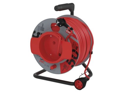 Predlžovací kábel na bubne 50 m / 1 zásuvka / červený / PVC / 230 V / 1,5 mm2