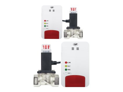 Balenie 2 sád Wi-Fi detektor plynu a elektroventil 3/4" PNI Safe House Smart Gas 300, aplikácia, siréna 85 dB