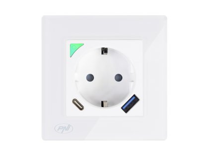 Zapustená Wi-Fi zásuvka PNI SmartHome WP202 s USB-A a USB-C, meranie spotreby, 16 A