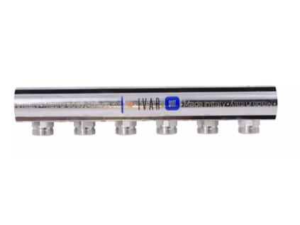 Vykurovacia technika Rozdeľovač - s vývodmi EK - 1"xEK; 4cestný; nikel