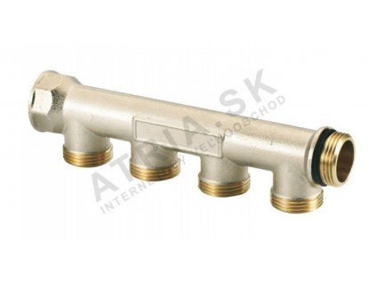 Vykurovacia technika Rozdeľovač - s vývodmi EK - 1"xEK; 4cestný; nikel