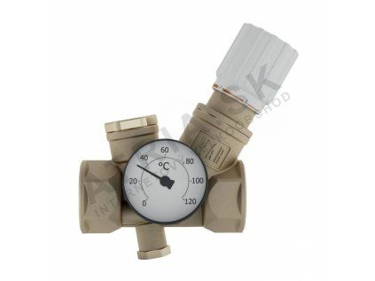 Vykurovacia technika Termostatický vyvažovací ventil - pre rozvody TV - 1/2"F; regulácia teploty a mechanický BY-PASS