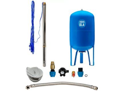 Domáca vodáreň s ponorným čerpadlom 2,5" STM 31 / 80l - RTS do studne, set s tlakovou nádobou
