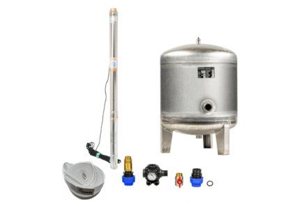 Domáca vodáreň s ponorným čerpadlom 2,5" STM 24 / 90L nerez - RTS, čerpadlo do studne, nerezová nádrž