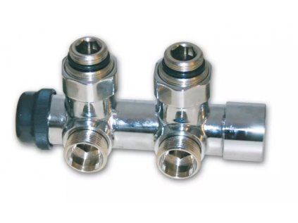 Vykurovacia technika Kompaktný kúpeľňový pripojovací ventil OPTIMA  - 1/2"xM24; rohový; chróm