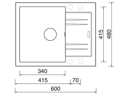 drez granitový Sinks LINEA 600 N Titanium