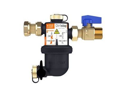 Vykurovacia technika Magnetický filter DIRTSTOP - otočný s patentovanou vložkou - 3/4"M x 3/4"F; 1,46m3/h; biely - akcia