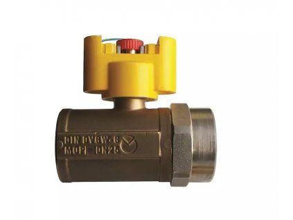 Vykurovacia technika Guľový uzáver plynu G24  - s integrovanou tlak. zátkou a prevlečnou maticou - 1"x5/4"; rohový v osi