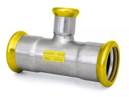 Vykurovacia technika T-kus 90° PRESS GAS - redukovaný - 54-22-54mm