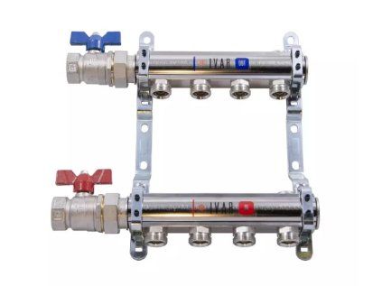 Vykurovacia technika Zostava rozdeľovač/zberač  - bez skrine - 5/4"xEK; 6cestný; nikel