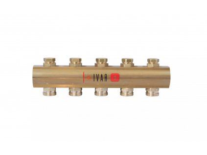 Vykurovacia technika Rozdeľovač - osadený regulačnými šróbeniami  - 5/4"xEK; 11cestný; mosadz