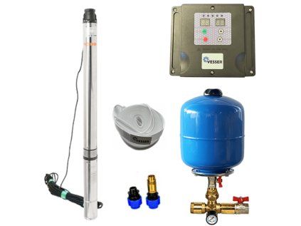Domáca vodáreň s ponorným čerpadlom 3,5" SC 2-14 400V s frekvenčným meničom - RTS, VESSER, 1100W, 4200 l/h, výtlak 74m