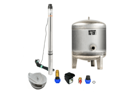Domáca vodáreň s ponorným čerpadlom 3,5" SC 2-14 400V / 90l nerez - RTS, set do studne na vodu