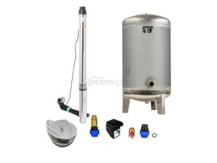 Domáca vodáreň s ponorným čerpadlom 3,5" SC 3-18 400V / 140l nerez - RTS, set do studne na vodu
